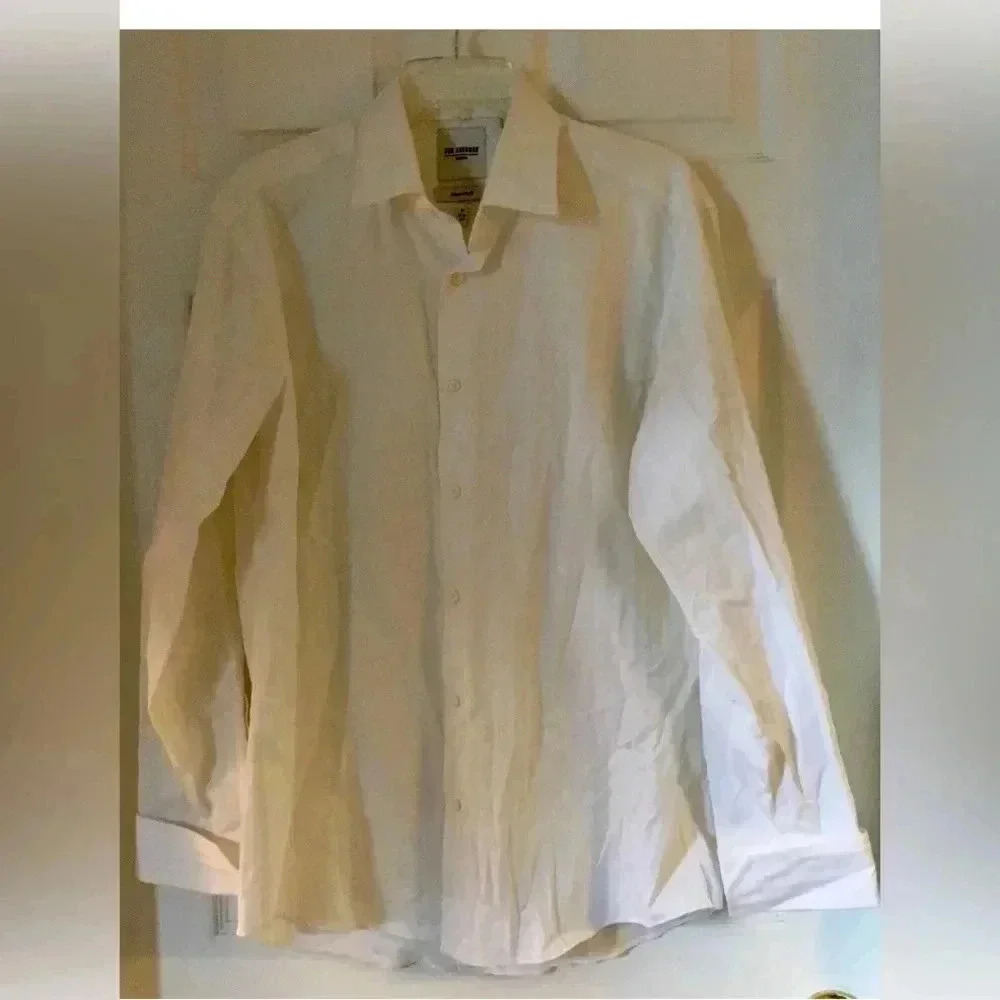 Men BEN SHERMAN White Textured Button Down Dress Shirt Sz 16 32/33 Large
